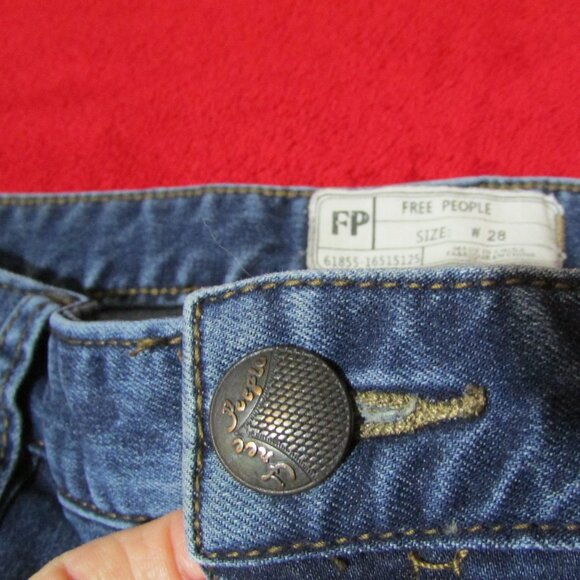 Free People Skinny Ankle Medium Wash Distressed Jeans - Picture 6 of 8